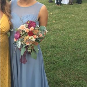 Azazie Gigi dusty blue dress